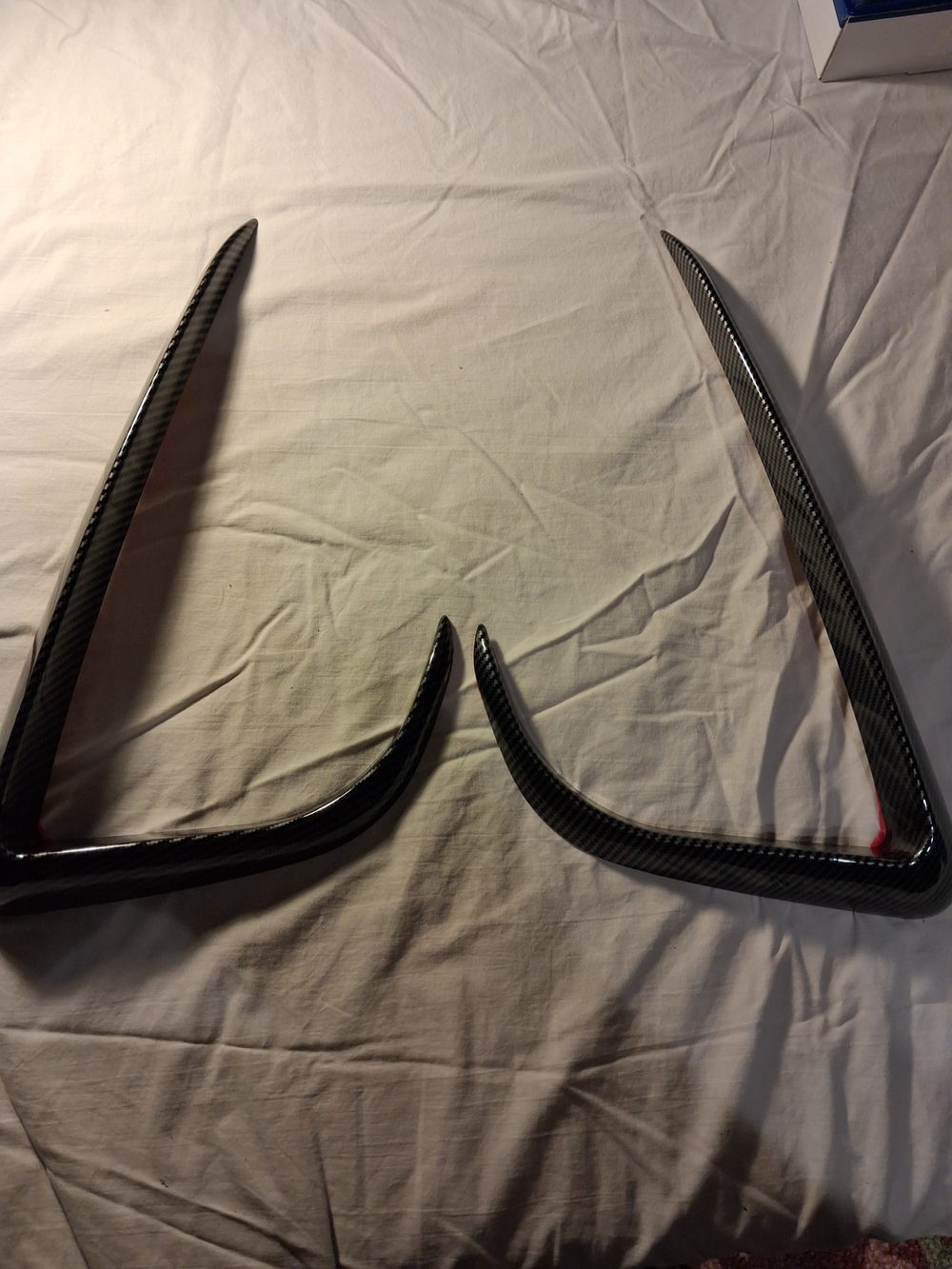 Wocch Tesla Model Y Gloss Carbon Fiber Front Fog Light Trim 2PC